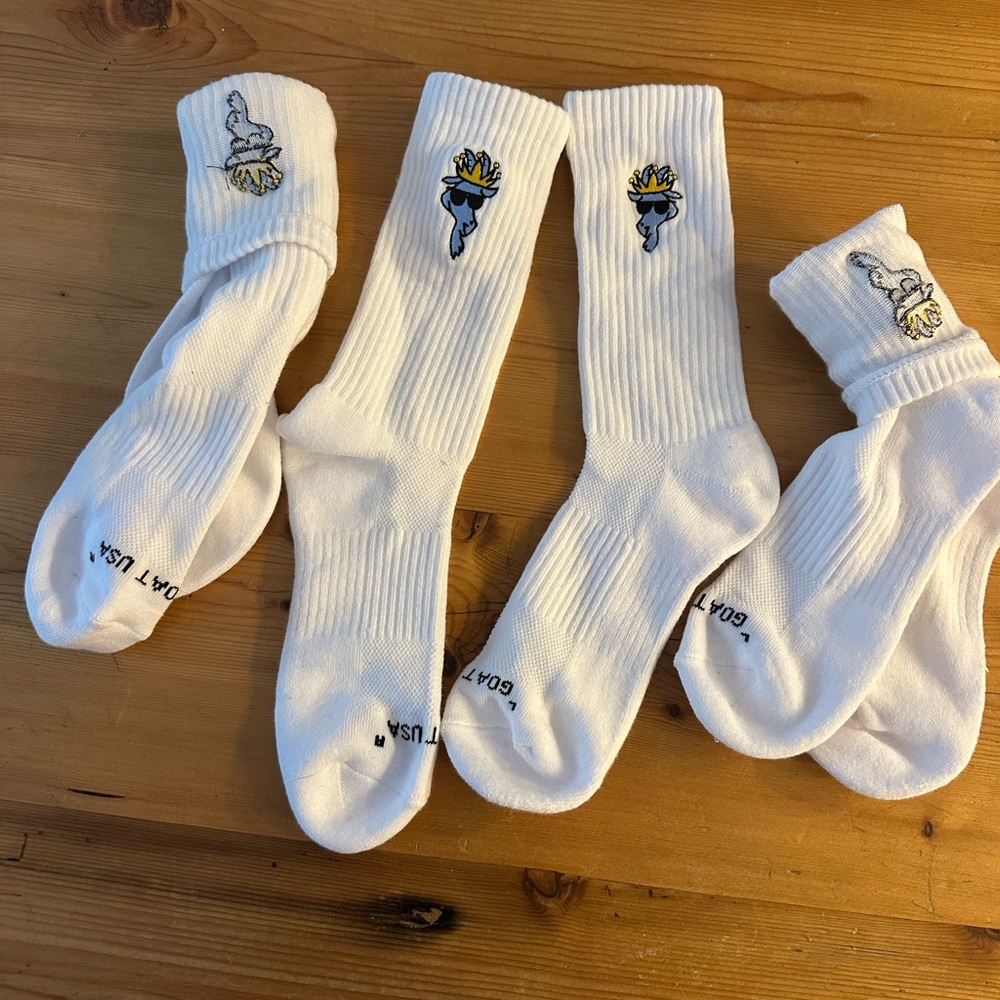 White Graphic Casual Socks